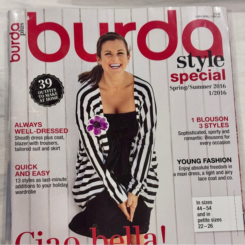 NEW Burda Style PLUS Magazine / 39 Sewing Patterns / Spring/Summer 2016